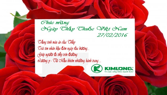 Dược Kim Long chúc mừng ngày Thầy thuốc Việt Nam 27/2/2016